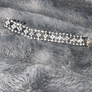 Rhinestone choker necklace